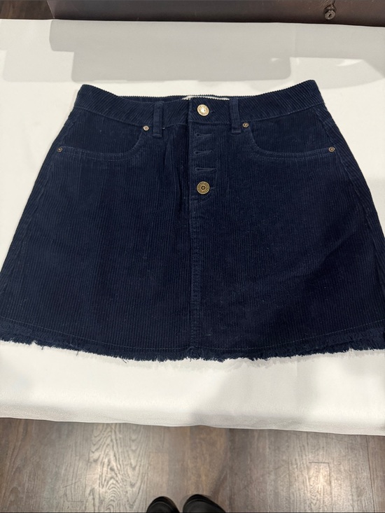 Indigo Rein Dresses & Skirts - Indigo Rein Navy Corduroy Button-Front Mini Skirt